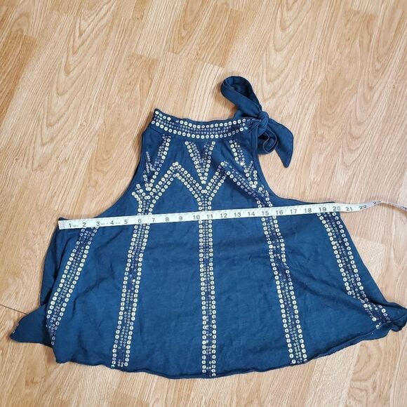 Free People Glitter City Tie Neck Tank Top sz Sm - Picture 8 of 11